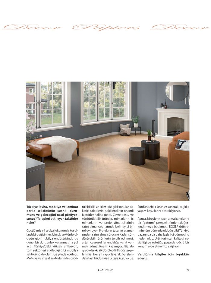 Laminart Dergisi-Dosya:  Dekor Kağıtları 2025-Egger