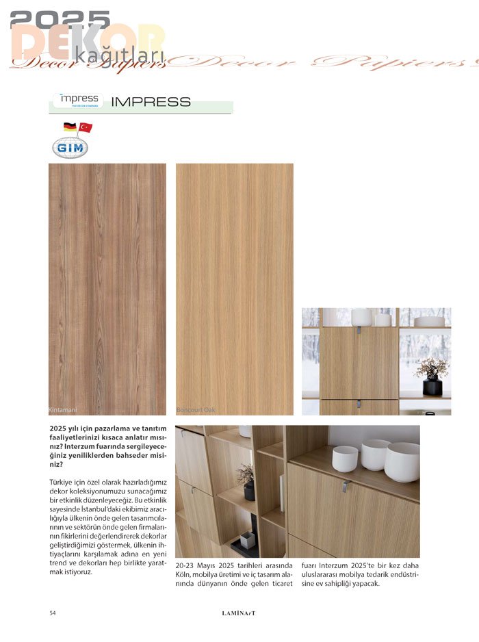 Laminart Dergisi-Dosya:  Dekor Kağıtları 2025-impress