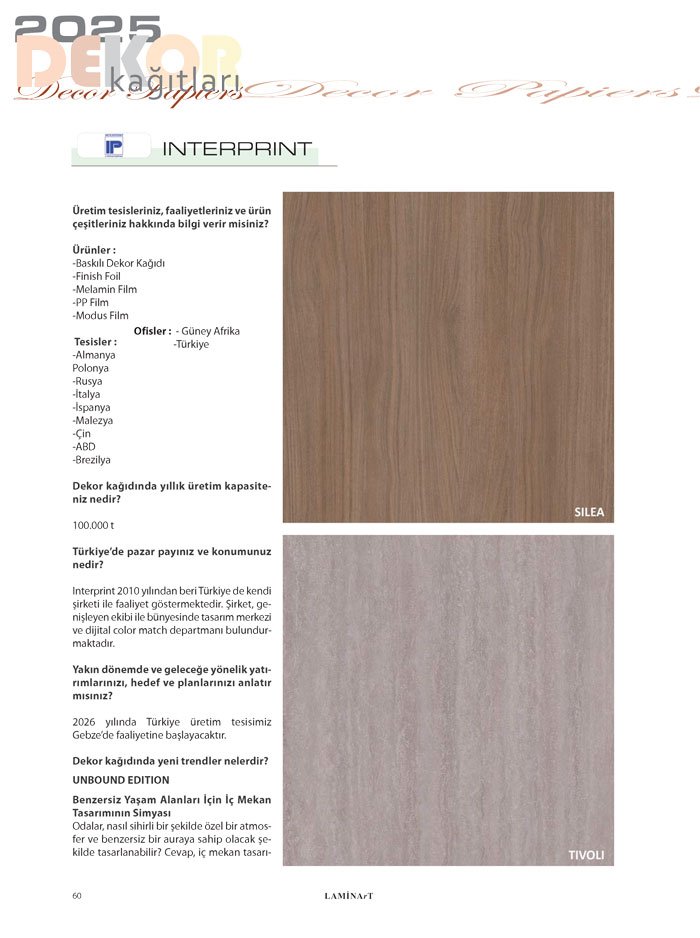 Laminart Dergisi-Dosya:  Dekor Kağıtları 2025-interprint