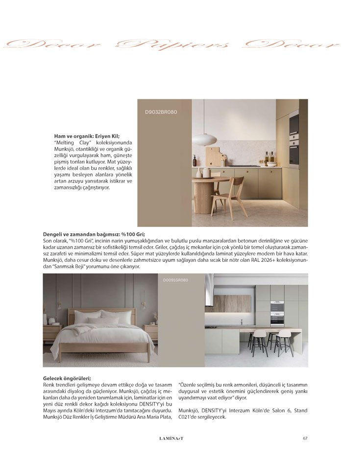 Laminart Dergisi-Dosya:  Dekor Kağıtları 2025-Münkjö