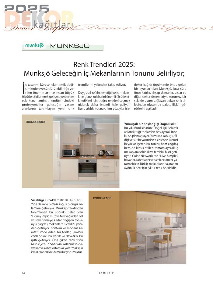 Laminart Dergisi-Dosya:  Dekor Kağıtları 2025-Münkjö