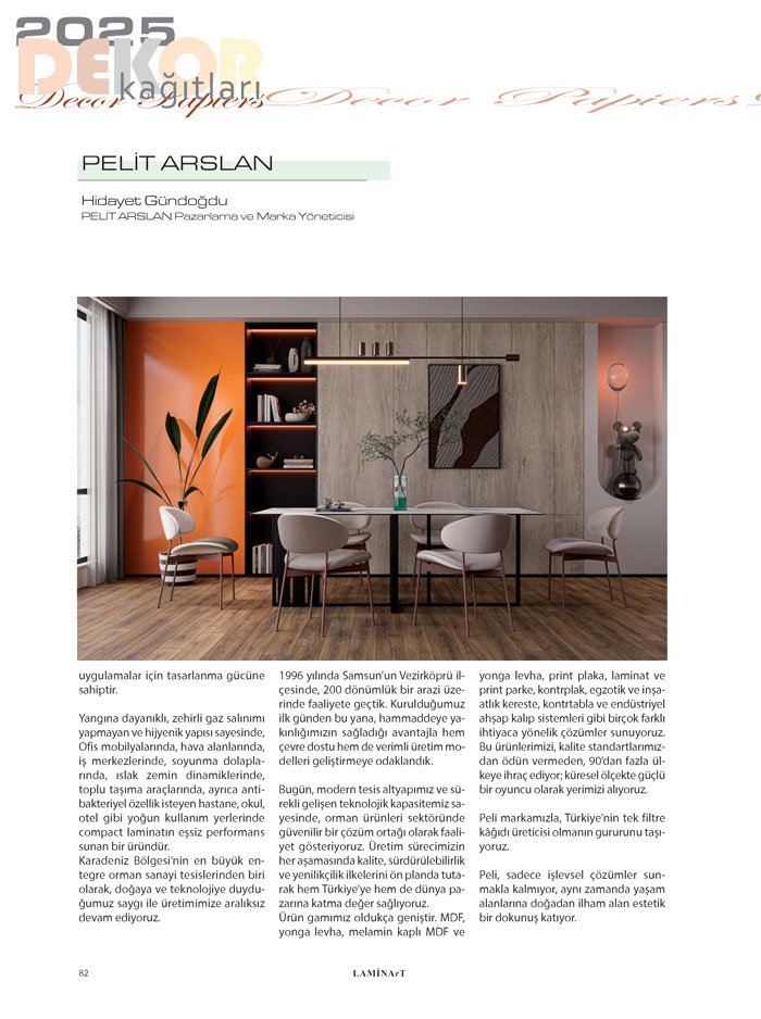 Laminart Dergisi-Dosya:  Dekor Kağıtları 2025-Peli