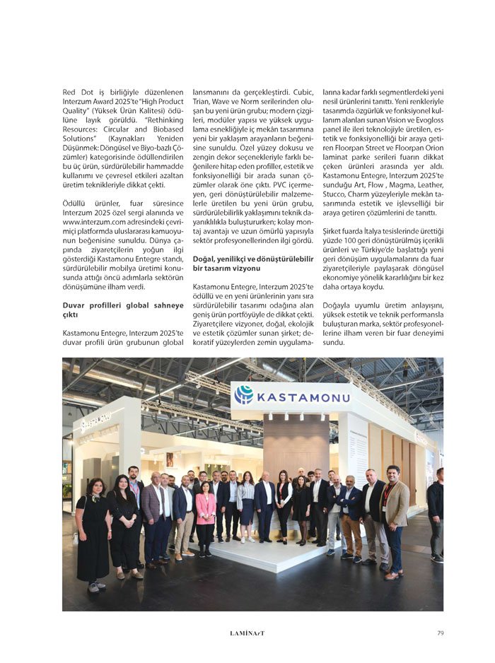 Laminart Dergisi-Dosya:  İnterzum 2025 Fuar Değerlendirmeleri-Kastamonu Entegre