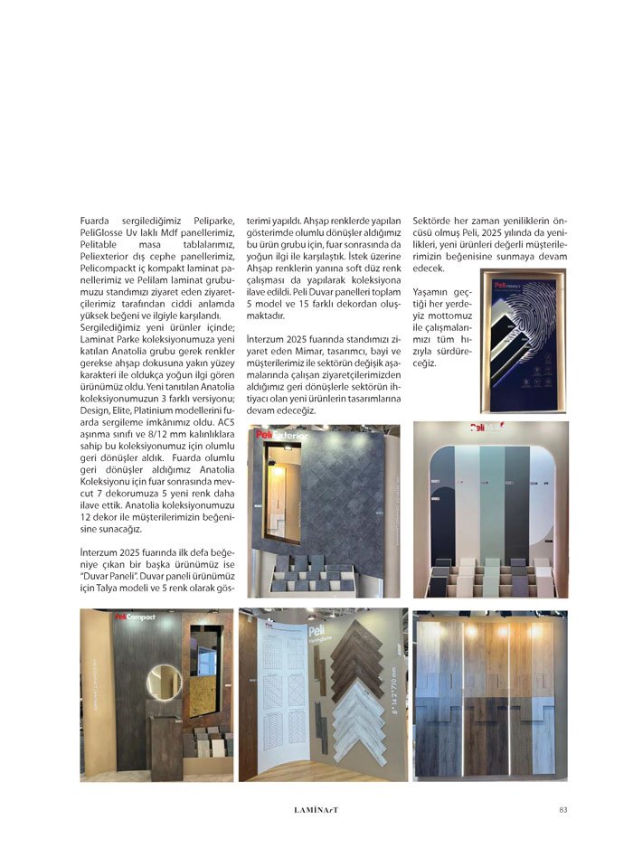 Laminart Dergisi-Dosya:  İnterzum 2025 Fuar Değerlendirmeleri-Peli