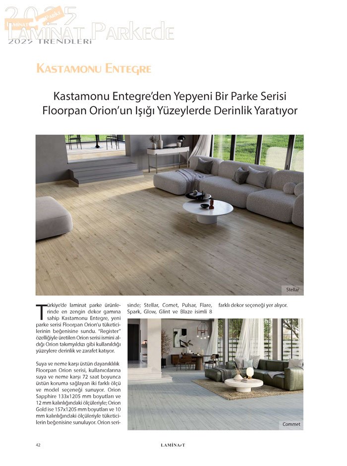 Laminart Dergisi Dosya: Laminat Parkede 2025 Trendleri