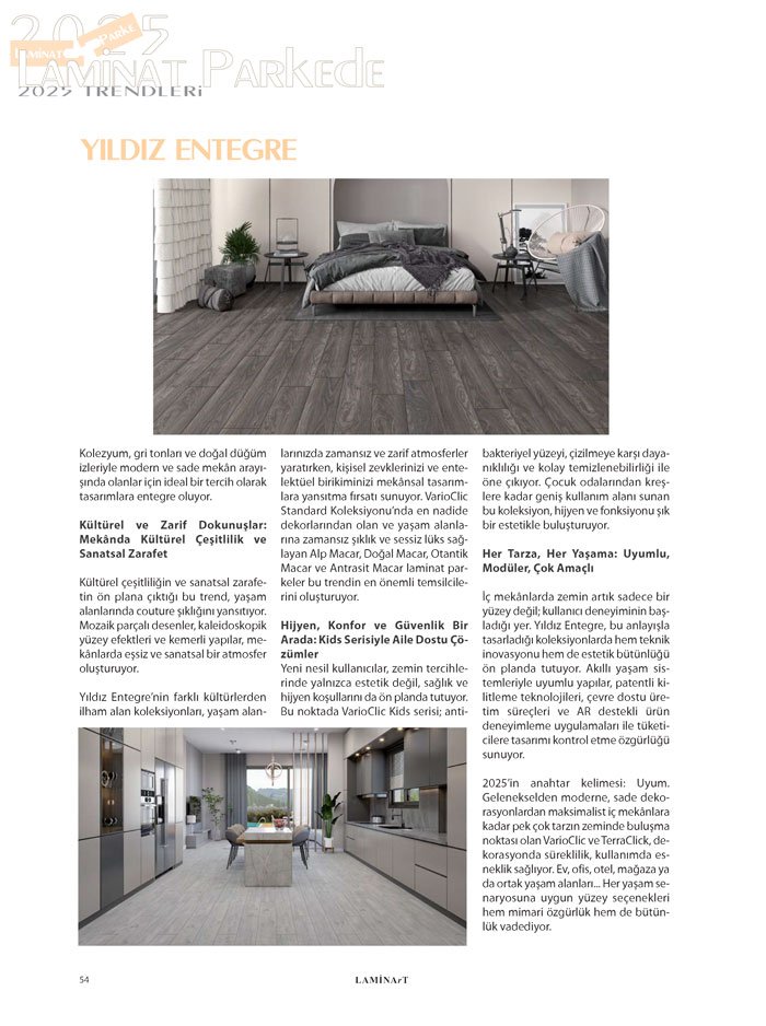 Laminart Dergisi-Dosya: Laminat Parke 2025-Yıldız Entegre