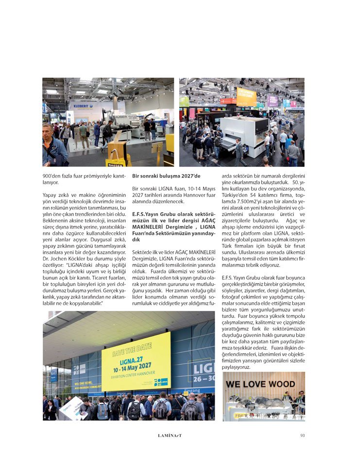 Laminart Dergisi-Dosya:  Ligna 2025 Fuar İzlenimleri
