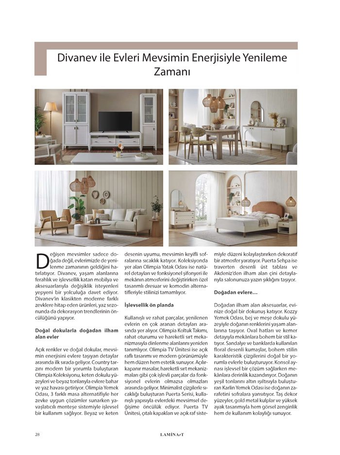 Laminart Dergisi Firmalardan Haberler-divanev