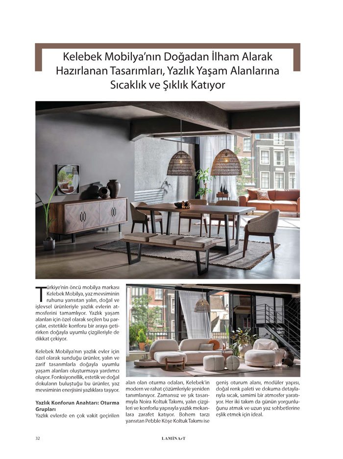 Laminart Dergisi Firmalardan Haberler-Kelebek Mobilya