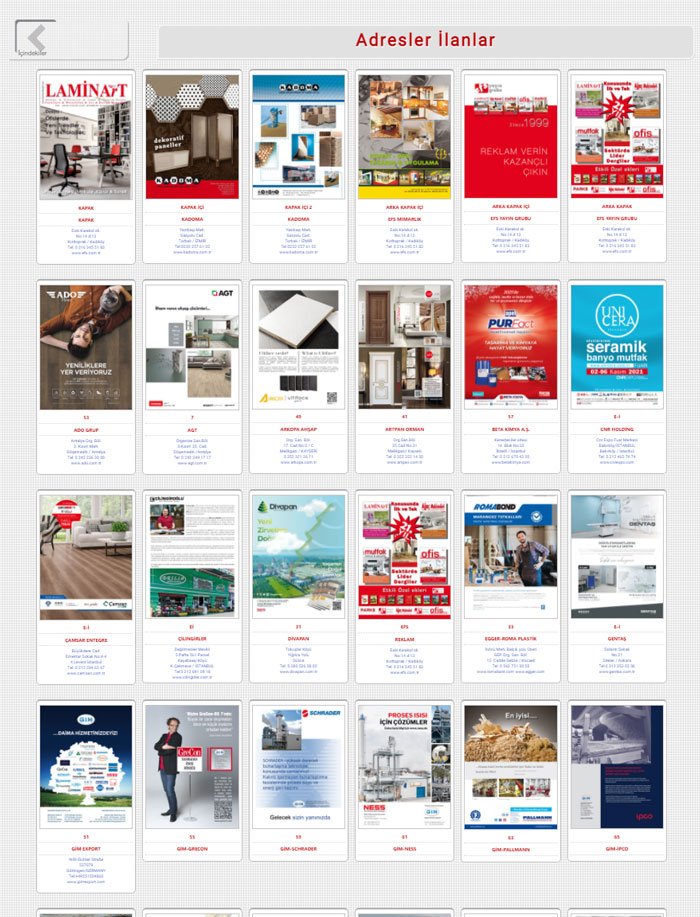 Laminart Dergisi İlanlar Adresler